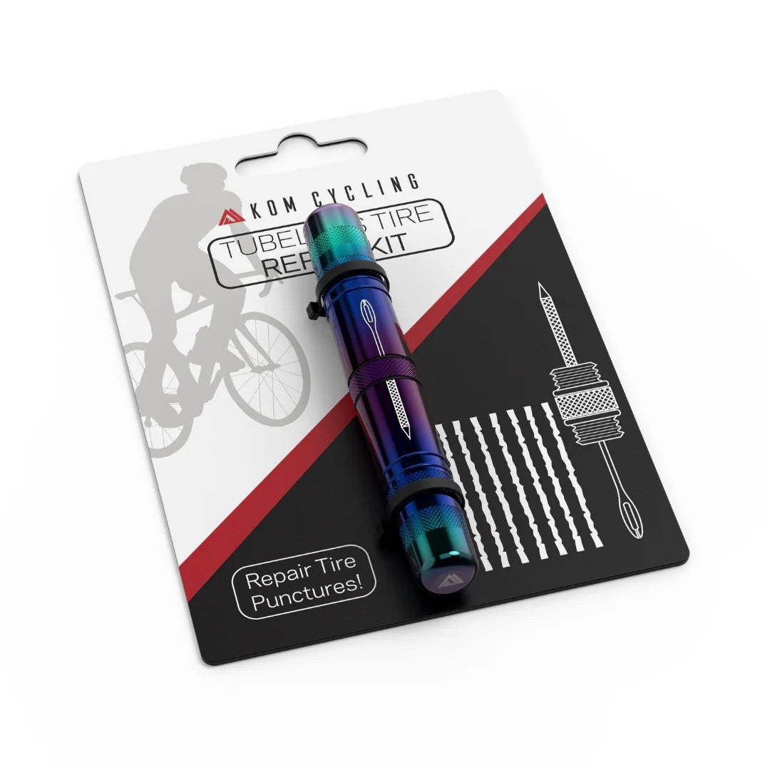 Kit de reparação Tubeless Iridescent da KOM CYCLING