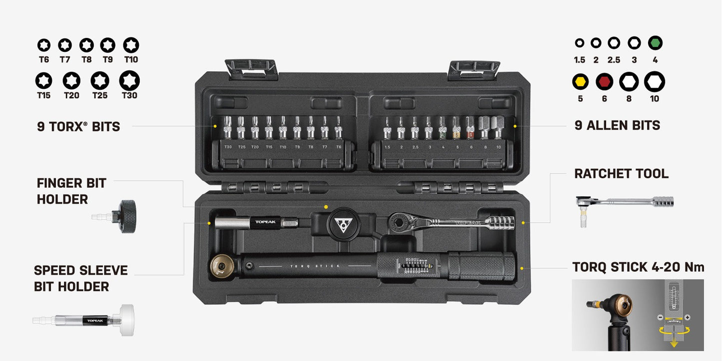 Torque da chave dinamométrica TOPEAK STICK PRO (4-20 Nm)