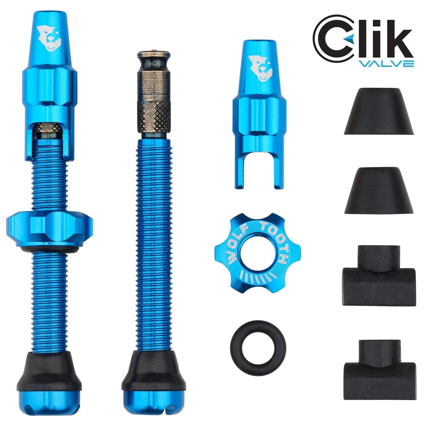 WOLF TOOTH CLIK VALVE Válvula sem câmara de ar Azul