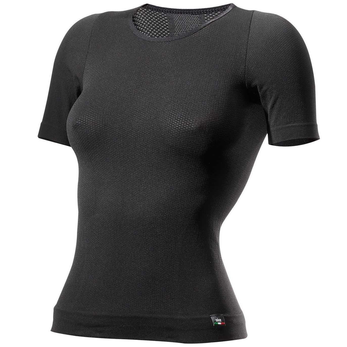 SIXS FTS1 Roupa interior de manga curta para mulher Preto