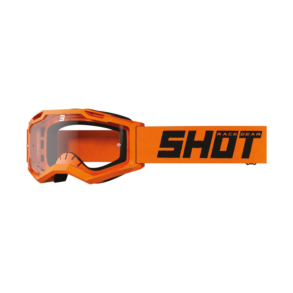Máscara Shot Rocket Kid 2.0 Solid Laranja Neon Brilhante