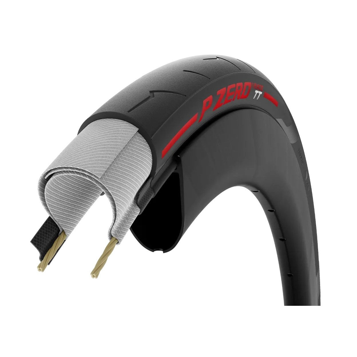 Pneu PIRELLI P ZERO Race TT 700x28 TubeType Vermelho