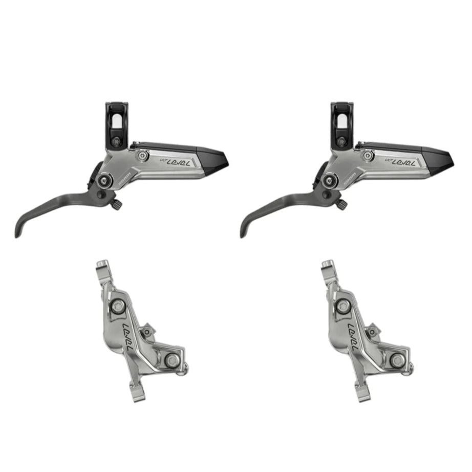Par de travões SRAM LEVEL ULTIMATE STEALTH de 4 pistões em prata