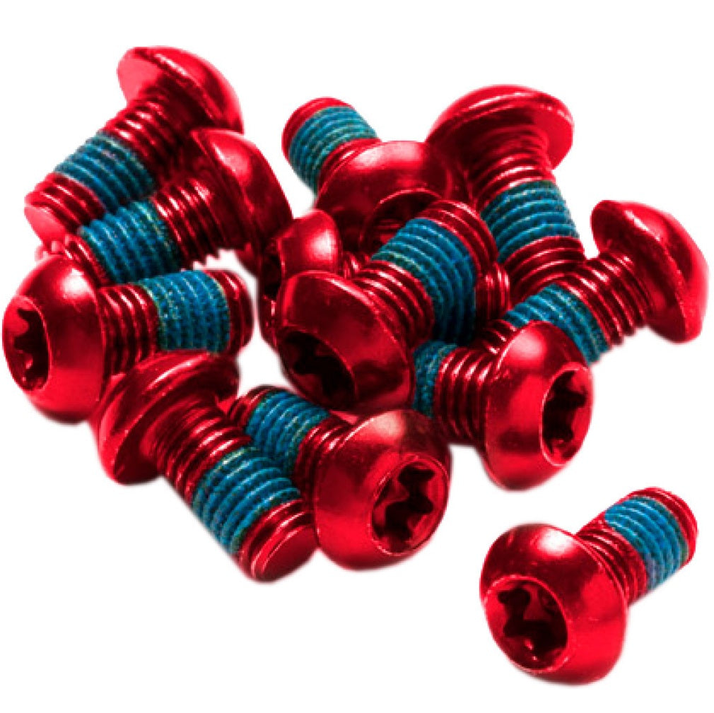 Conjunto de 12 parafusos de disco REVERSE COMPONENTS anodizados a vermelho