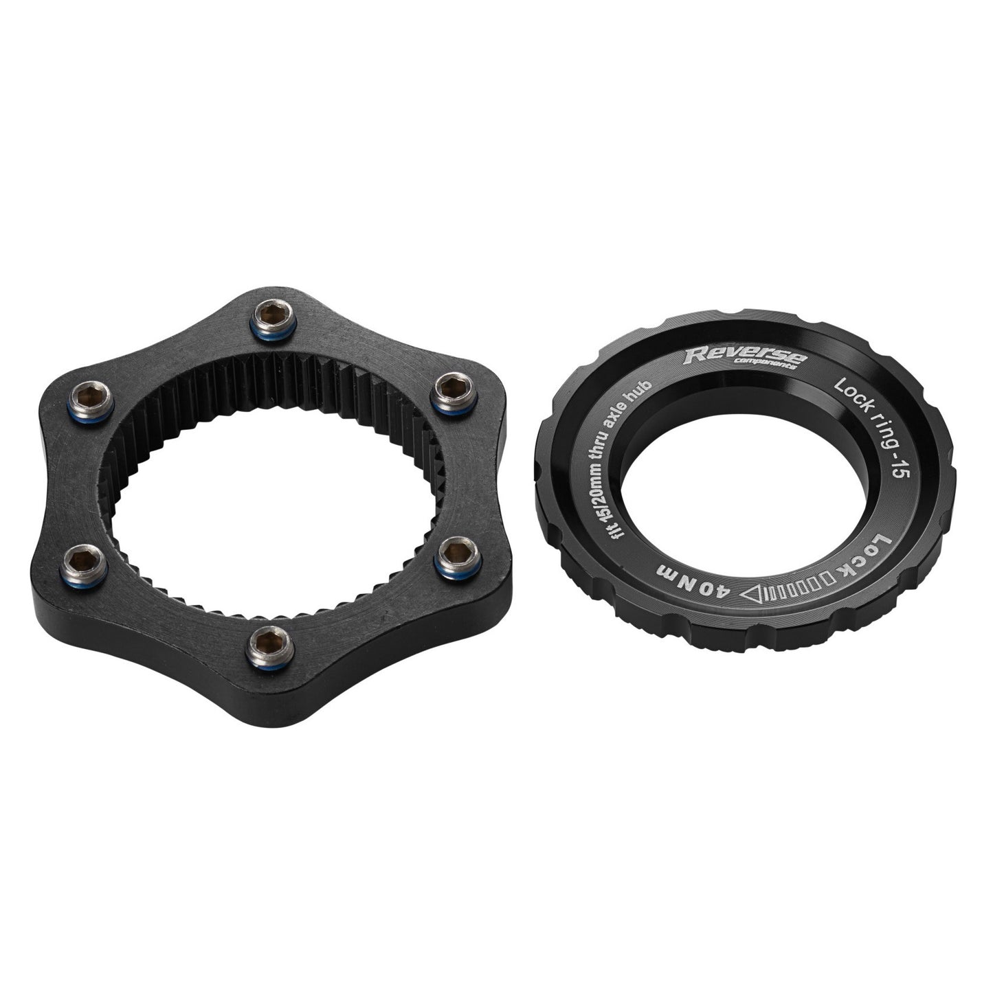 Centerlock > Adaptador de 6 furos COMPONENTES REVERSE Preto