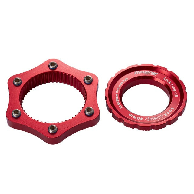 COMPONENTES REVERSAIS Adaptador Centerlock Vermelho