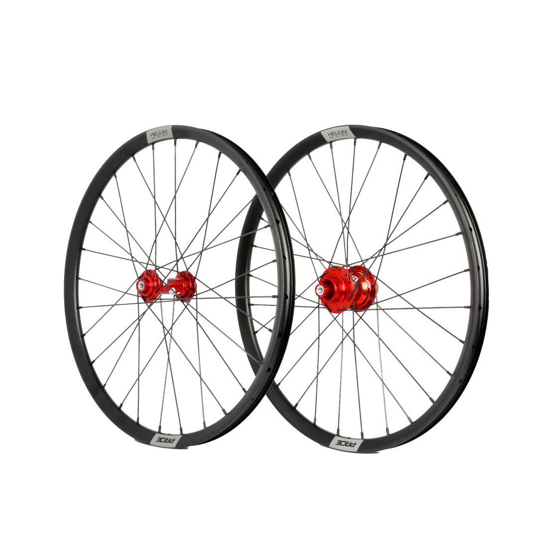 Par de rodas PRIDE Control V1 Helium M21 20" (451 mm), eixos de 10 mm, vermelho