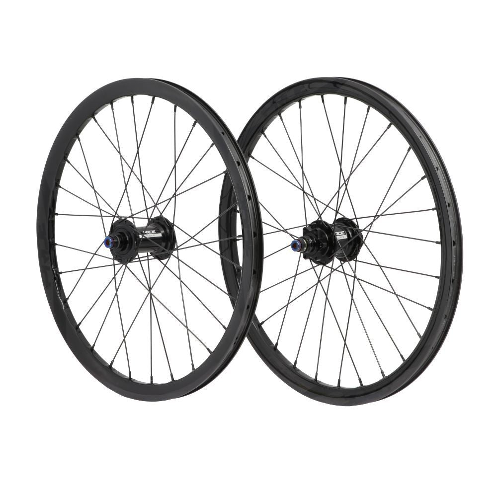 Par de Rodas PRIDE 20" (451mm) Carbono Wave Gloss Black Fusion Disc Eixos 10/10mm Preto