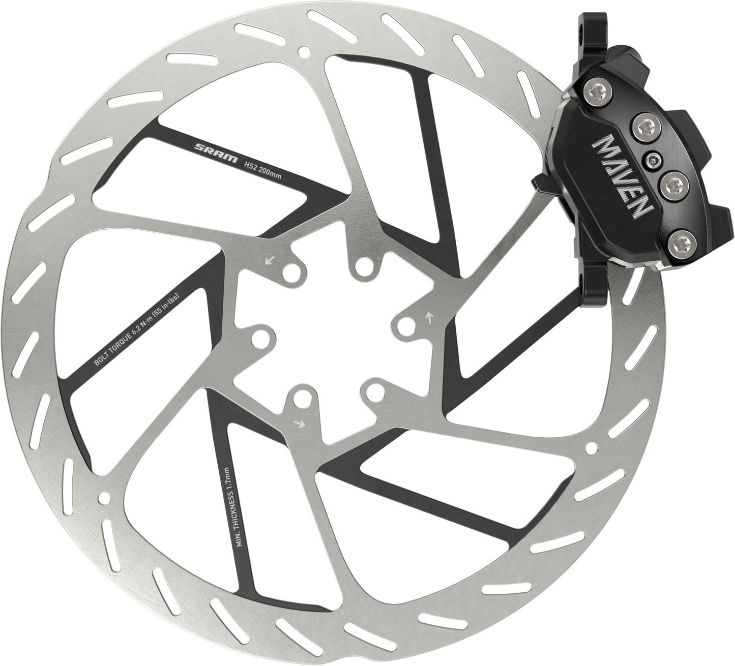 Travão traseiro SRAM MAVEN SILVER Preto