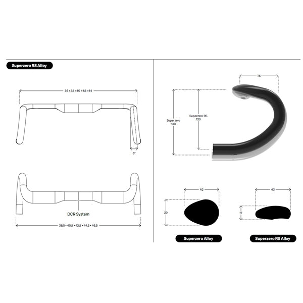 DEDA SUPERZERO RS ALU POB Cabide de acabamento