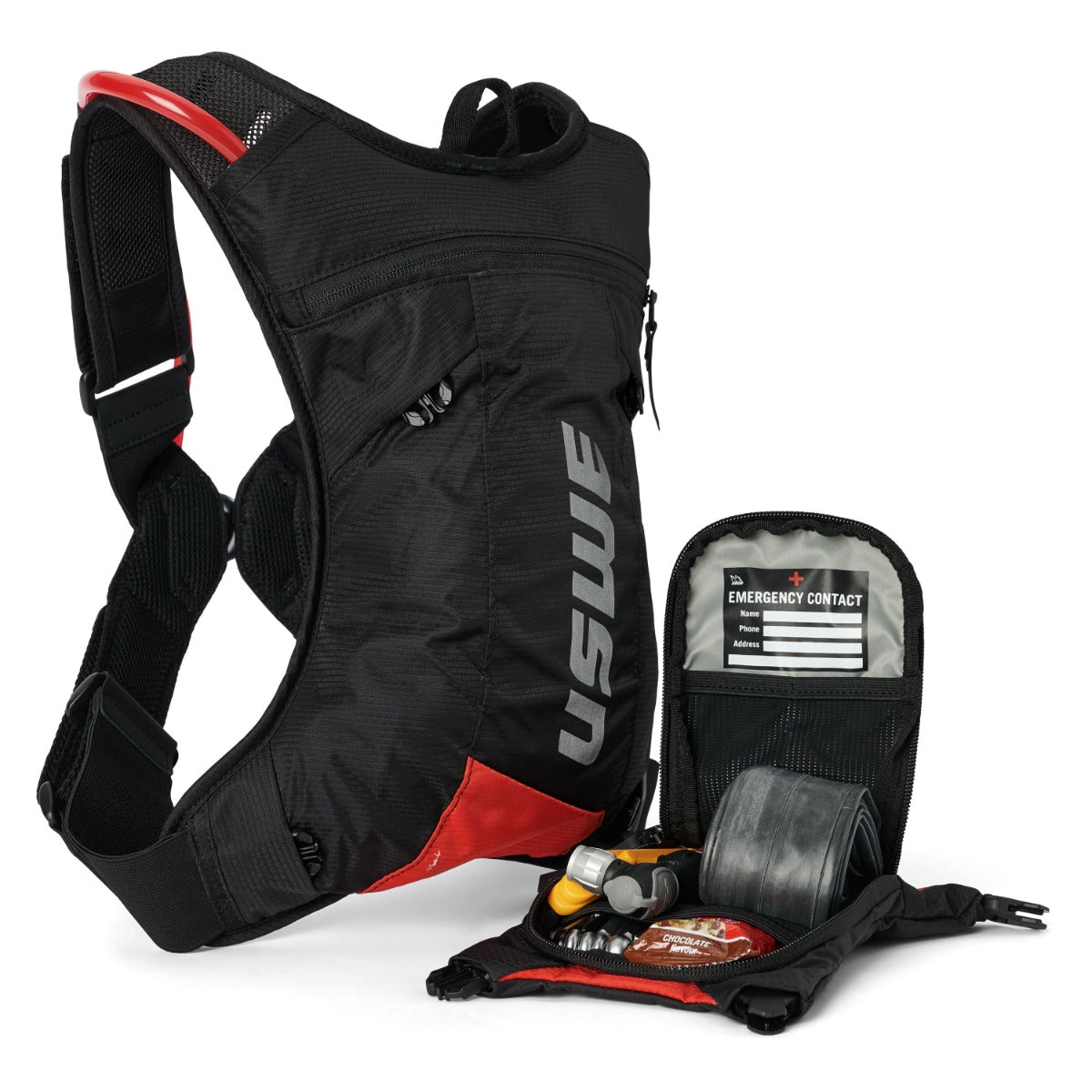 Saco de Hidratação USWE MTB HYDRO 3 L Preto/Vermelho
