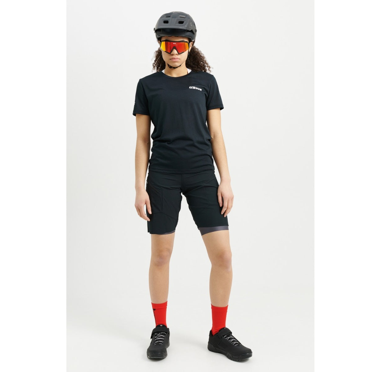 Calções USWE HYBRID MTB para mulher Preto