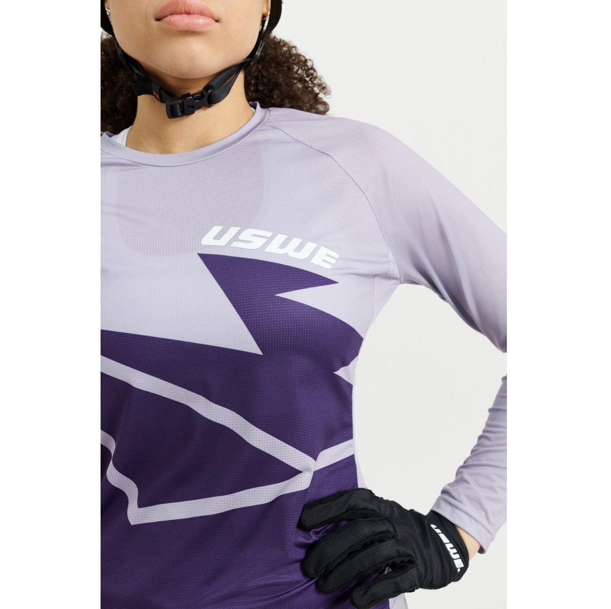 Camisola de manga comprida USWE BERG MTB Lavender para mulher