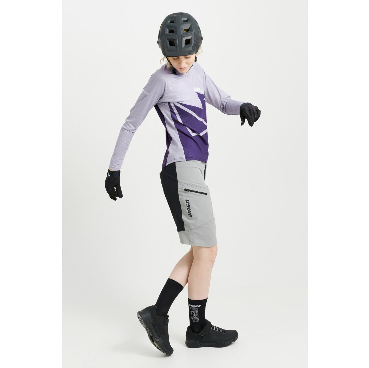 Camisola de manga comprida USWE BERG MTB Lavender para mulher