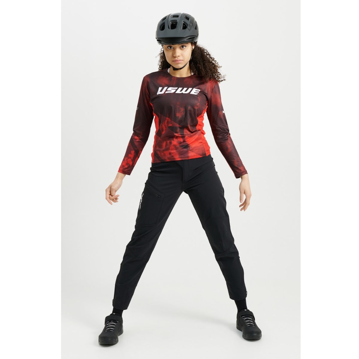 Camisola de manga comprida USWE LUFTIG MTB para mulher Vermelho