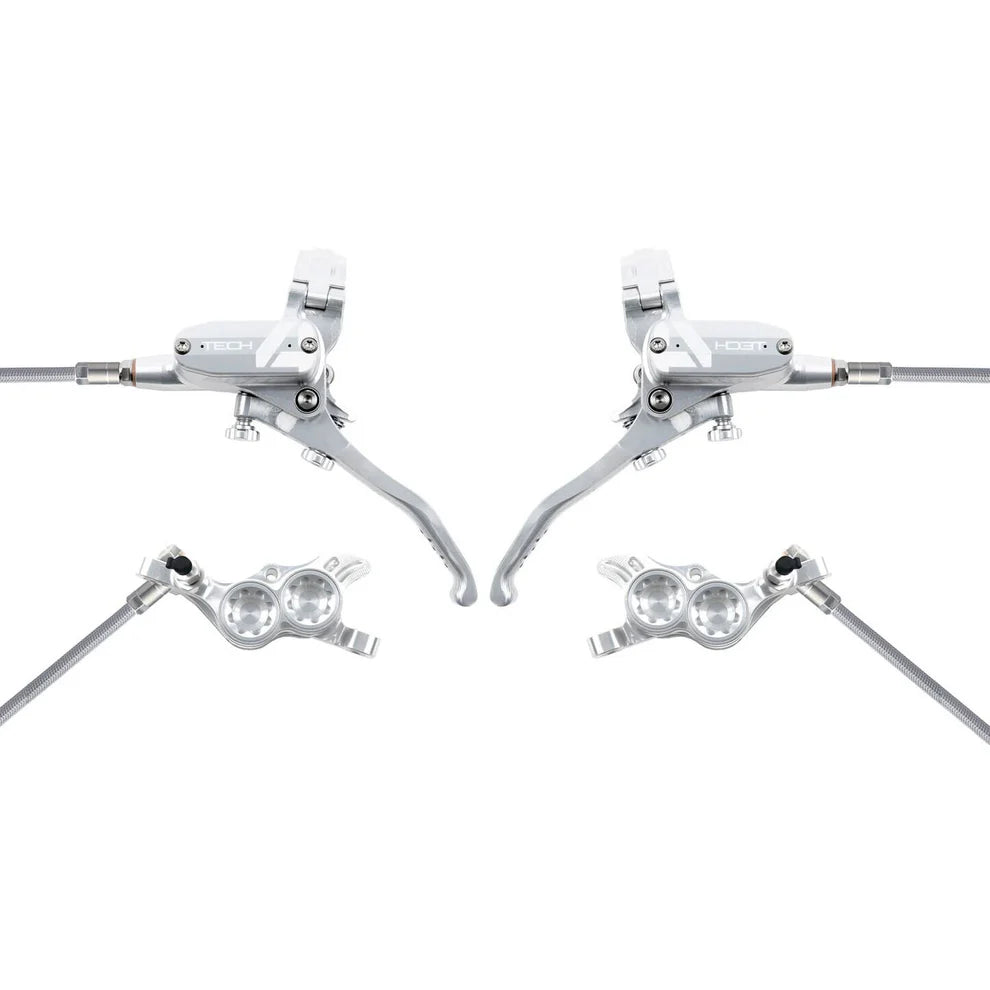 Par de travões HOPE TECH 4 V4 Aviation Silver