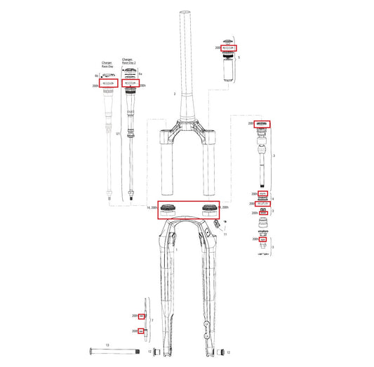 Kit de manutenção ROCKSHOX RUDY XPLR BASE/ULTIMATE A1 200 horas/ano (2022)