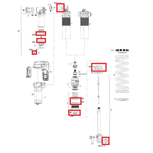 Kit de assistência 200 horas / 1 ano ROCKSHOX VIVID COIL C1+ (2025+)