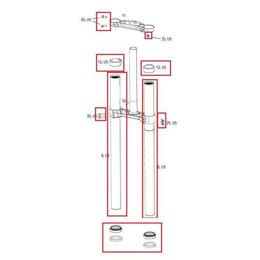 Kit de atualização para mergulhadores ROCKSHOX BOXXER D1 (2024+)