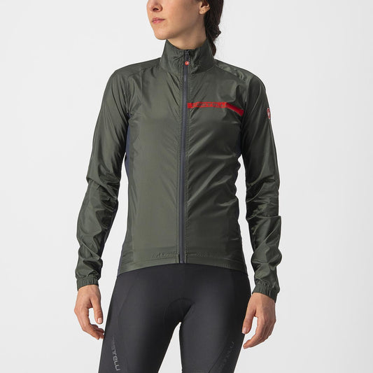 Casaco CASTELLI SQUADRA STRETCH Mulher Cáqui