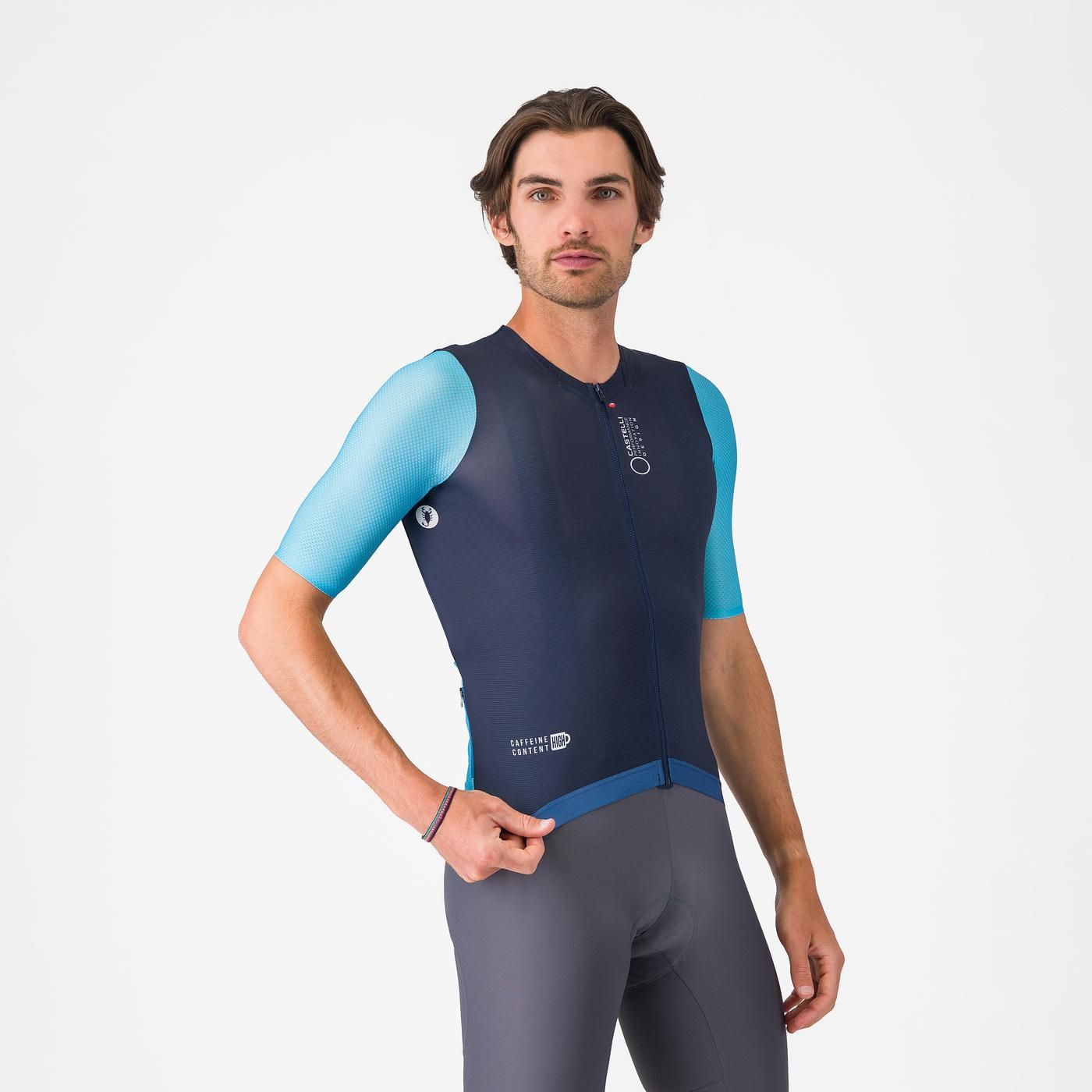 CASTELLI CORRETTO Camisola de manga curta azul