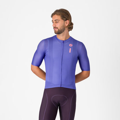 Maillot CASTELLI DRITTONE LOGO Mangas Curtas Violeta