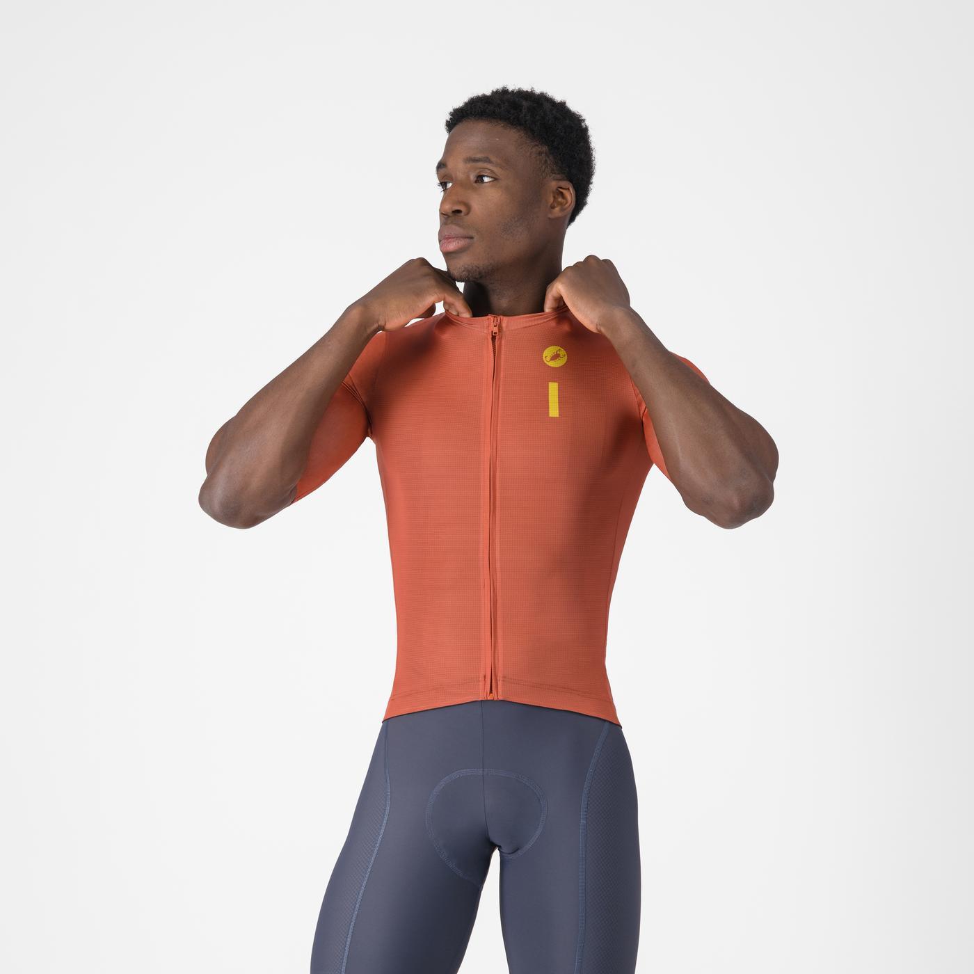 CASTELLI DRITTONE LOGO Camisola de manga curta Paprika