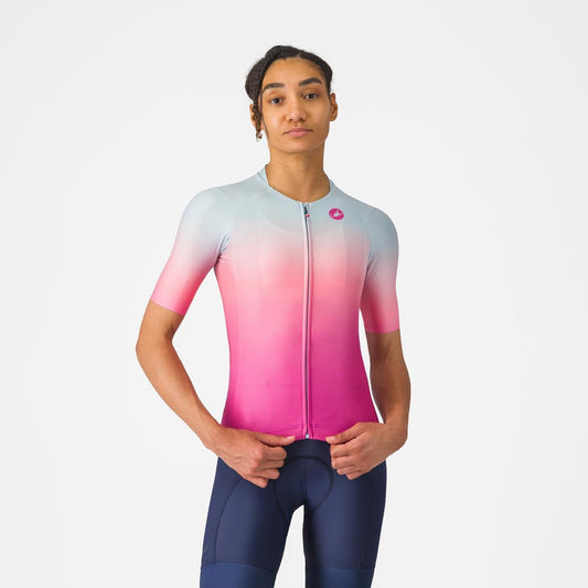CASTELLI UPF Camisola de manga curta rosa para mulher