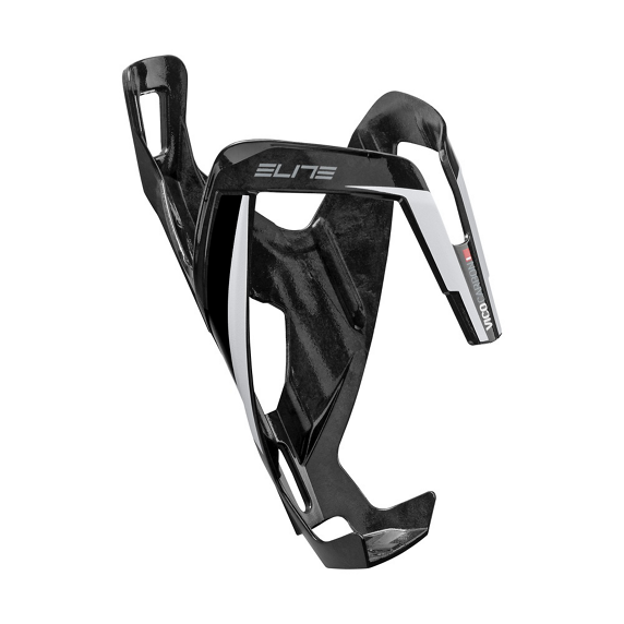 Suporte para garrafas de carbono ELITE VICO Preto/branco brilhante