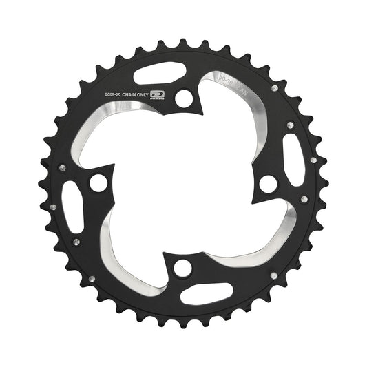 Prato exterior SHIMANO SLX M672/XT M782 de 10 velocidades, 4 furos, 96 mm — vista do prato sobre fundo branco