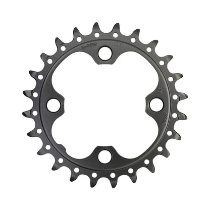 Prato interior SHIMANO SLX M660 de 9/10 velocidades, 4 furos, 64 mm — vista do prato sobre fundo branco