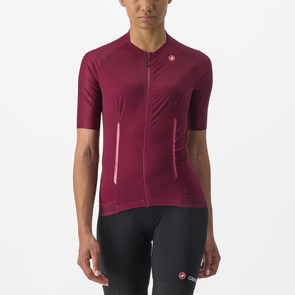 Maillot CASTELLI ENDURANCE W Feminino Mangas Curtas Bordô