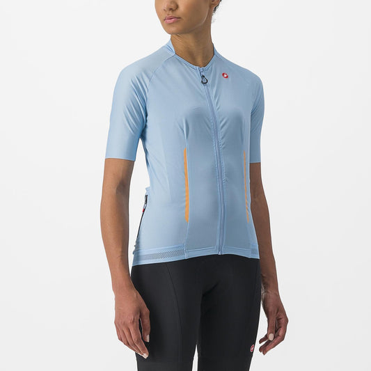 Camisola de manga curta CASTELLI ENDURANCE para mulher Azul/branco