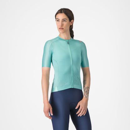 Camisola CASTELLI ESPRESSO Feminina Mangas Curtas Turquesa