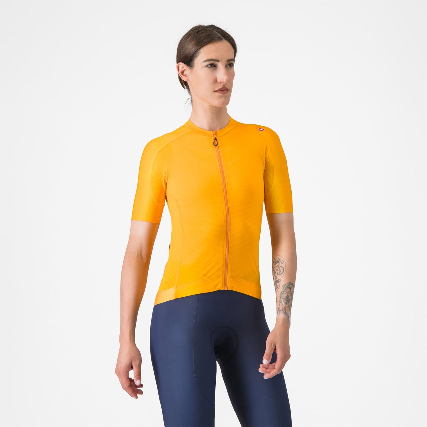 CASTELLI ESPRESSO Camisola de manga curta para mulher, cor de laranja