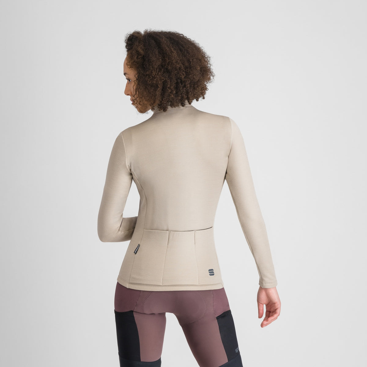 Camisola de ciclismo SPORTFUL SUPERGIARA WOOL de senhora, de manga comprida, bege