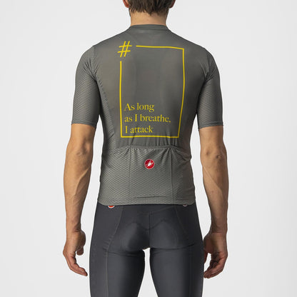 Maillot CASTELLI BREATHE ATTACK Mangas Curtas Cinzento/Verde
