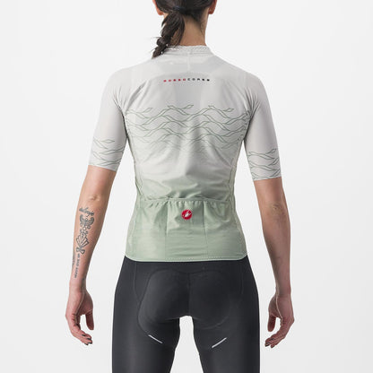 Maillot CASTELLI CLIMBER'S 2.0 W Mulher Mangas Curtas Cinza/Verde