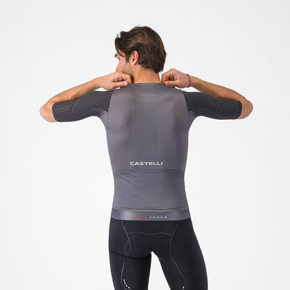 Maillot CASTELLI AERO RACE 8S Mangas Curtas Cinzento