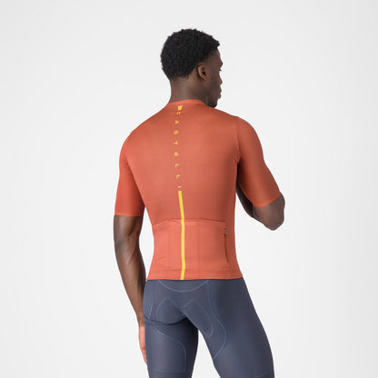 Maillot CASTELLI DRITTONE LOGO Mangas Curtas Paprika