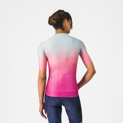 Jersey CASTELLI UPF Feminino Mangas Curtas Rosa