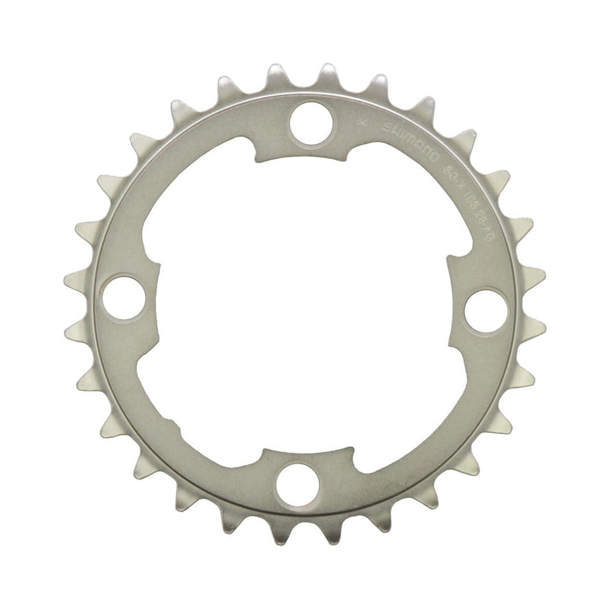 Prato interior SHIMANO XTR M985 de 10 velocidades, 4 furos, 88 mm — vista do prato sobre fundo branco