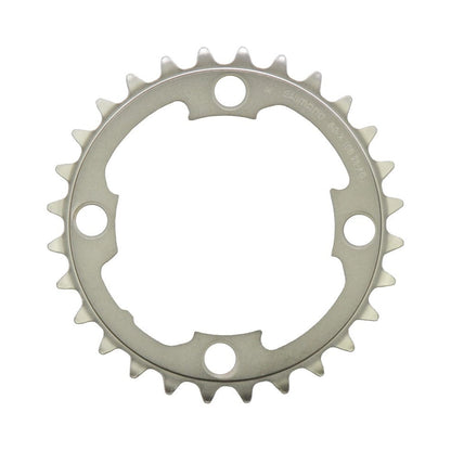 Prato interior SHIMANO XTR M985 de 10 velocidades, 4 furos, 88 mm — vista do prato sobre fundo branco