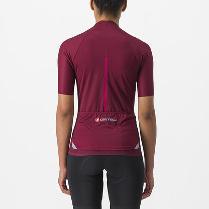 Maillot CASTELLI ENDURANCE W Feminino Mangas Curtas Bordô
