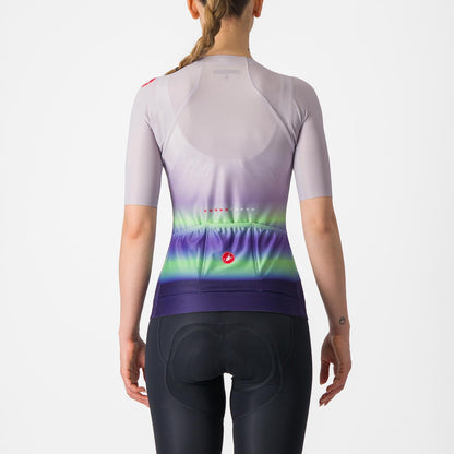 Maillot CASTELLI CLIMBER'S 4.0 W Mulher Mangas Curtas Violeta/Verde
