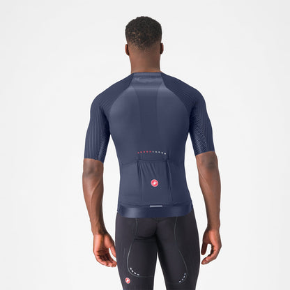 Maillot CASTELLI AERO RACE 8S Mangas Curtas Azul-Marinho