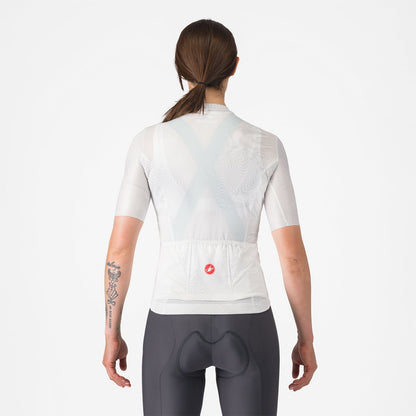 Maillot CASTELLI FANTASIA Feminino Mangas Curtas Branco