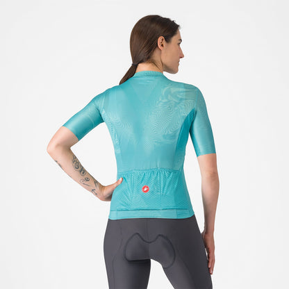 Maillot CASTELLI FANTASIA Mulher Mangas Curtas Turquesa