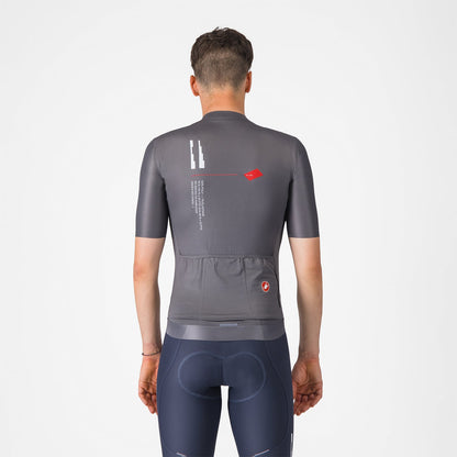 Camisola CASTELLI ESPRESSO R--A/D Mangas Curtas Cinzento Fumado
