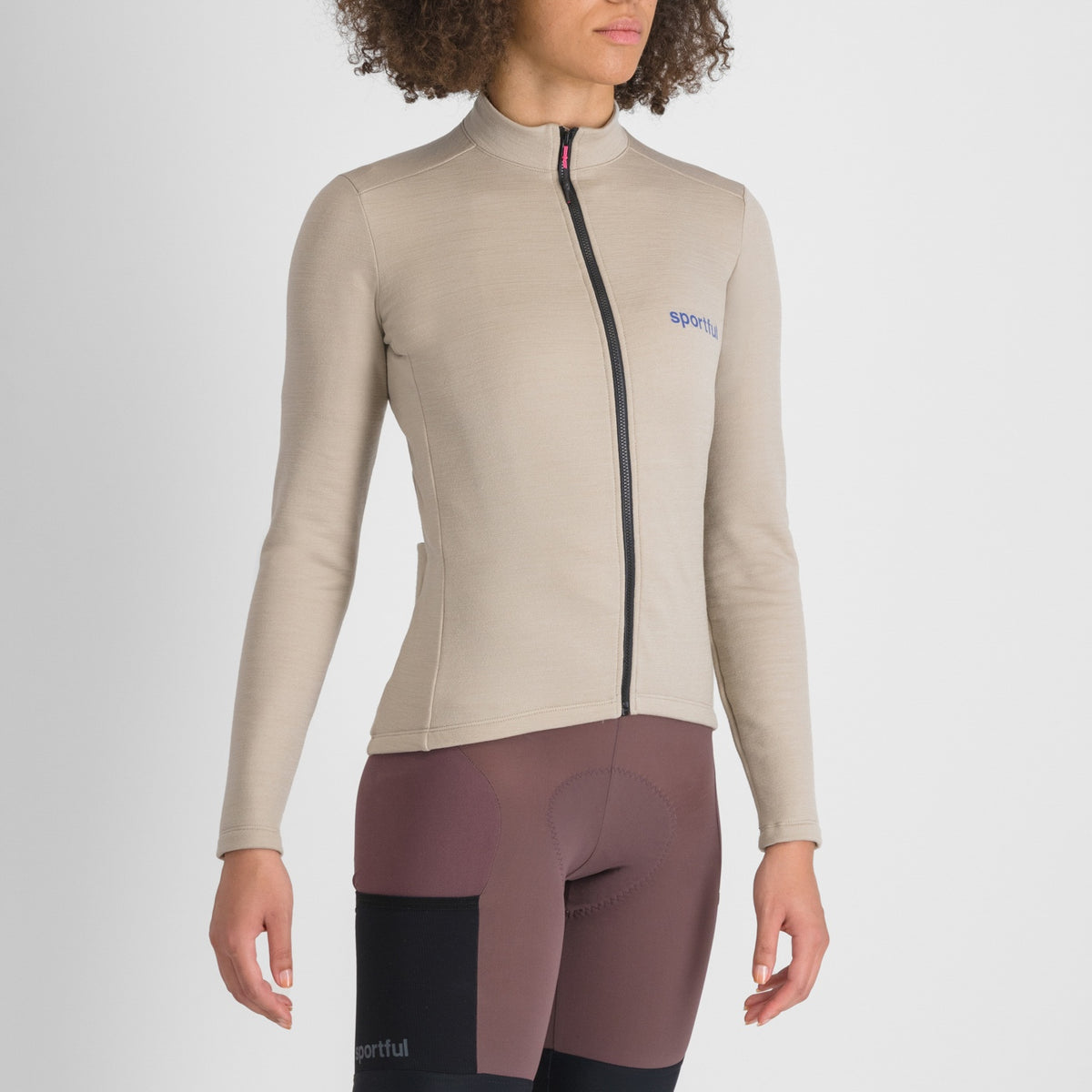 Camisola de ciclismo SPORTFUL SUPERGIARA WOOL de senhora, de manga comprida, bege